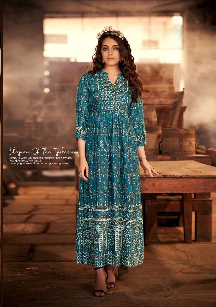 Shichi Noor Collection Exclusive Festive Wear Digital Print Anarkali Kurti Collection